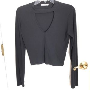 Black cutout front fitted top
